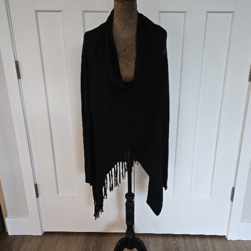 Designer cowl style neck, wrap sweater.